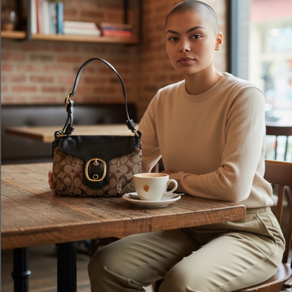 Coach Bleecker Soho Y2K Shoulder Bag Signature Jacquard Handbag. Small size - Picture 11 of 11